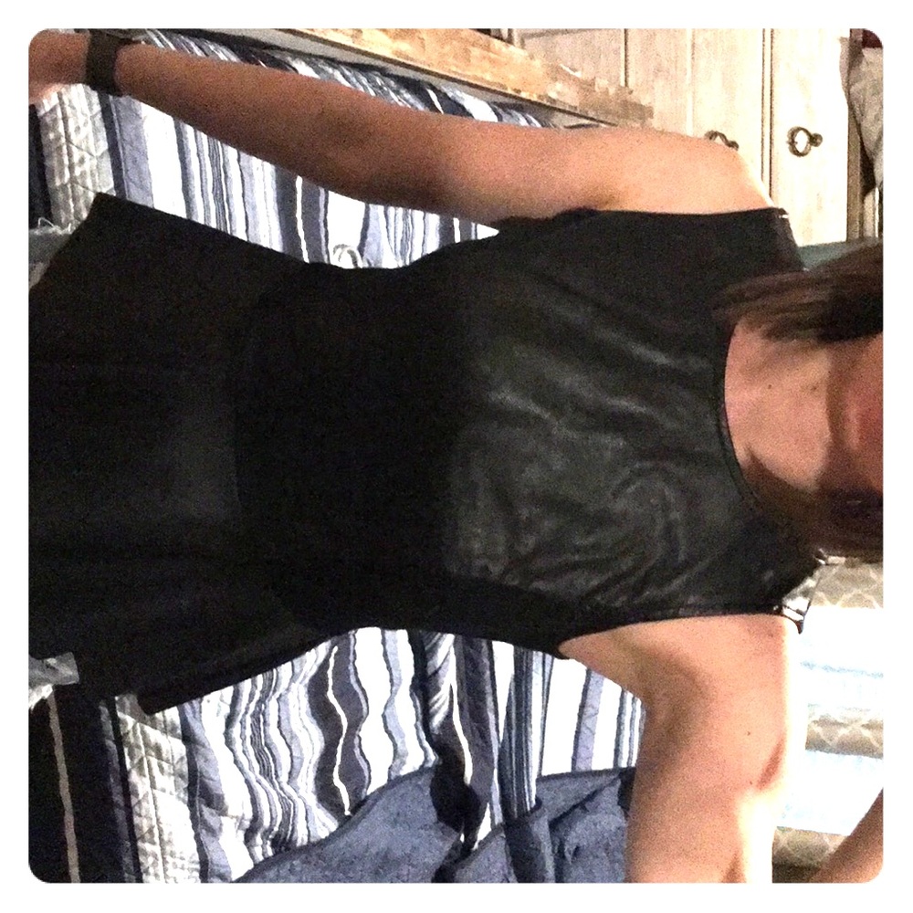 Black pleather peplum top